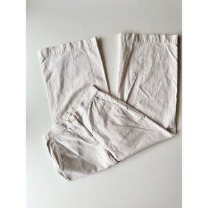 EILEEN FISHER Bone Cotton Hemp Stretch Canvas Wide Leg Ankle Pants, Size 2P